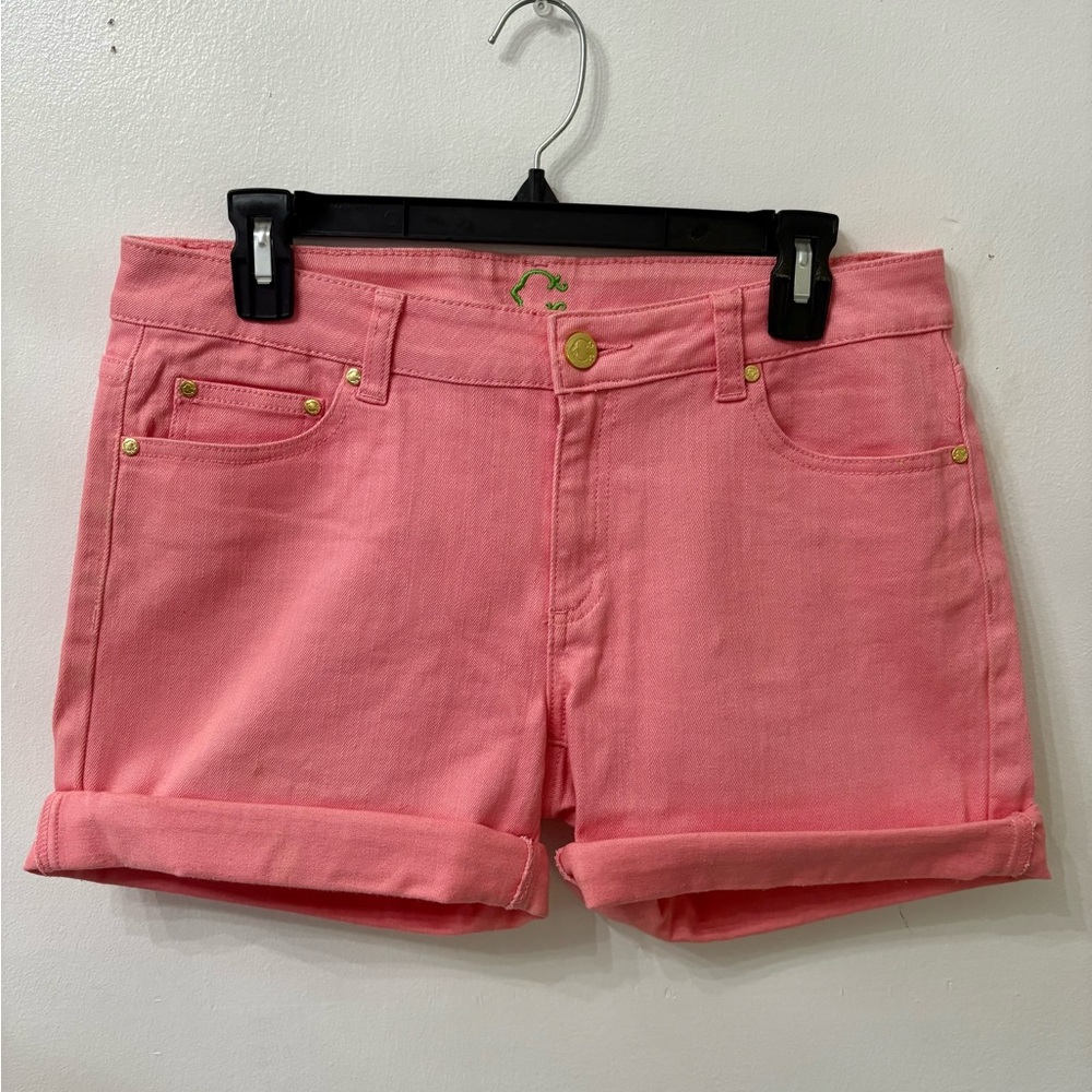 Women’s Denim Shorts Size 28 Pink Rolled Cuffs 5-Pocket Waist 28” Summer Beach
